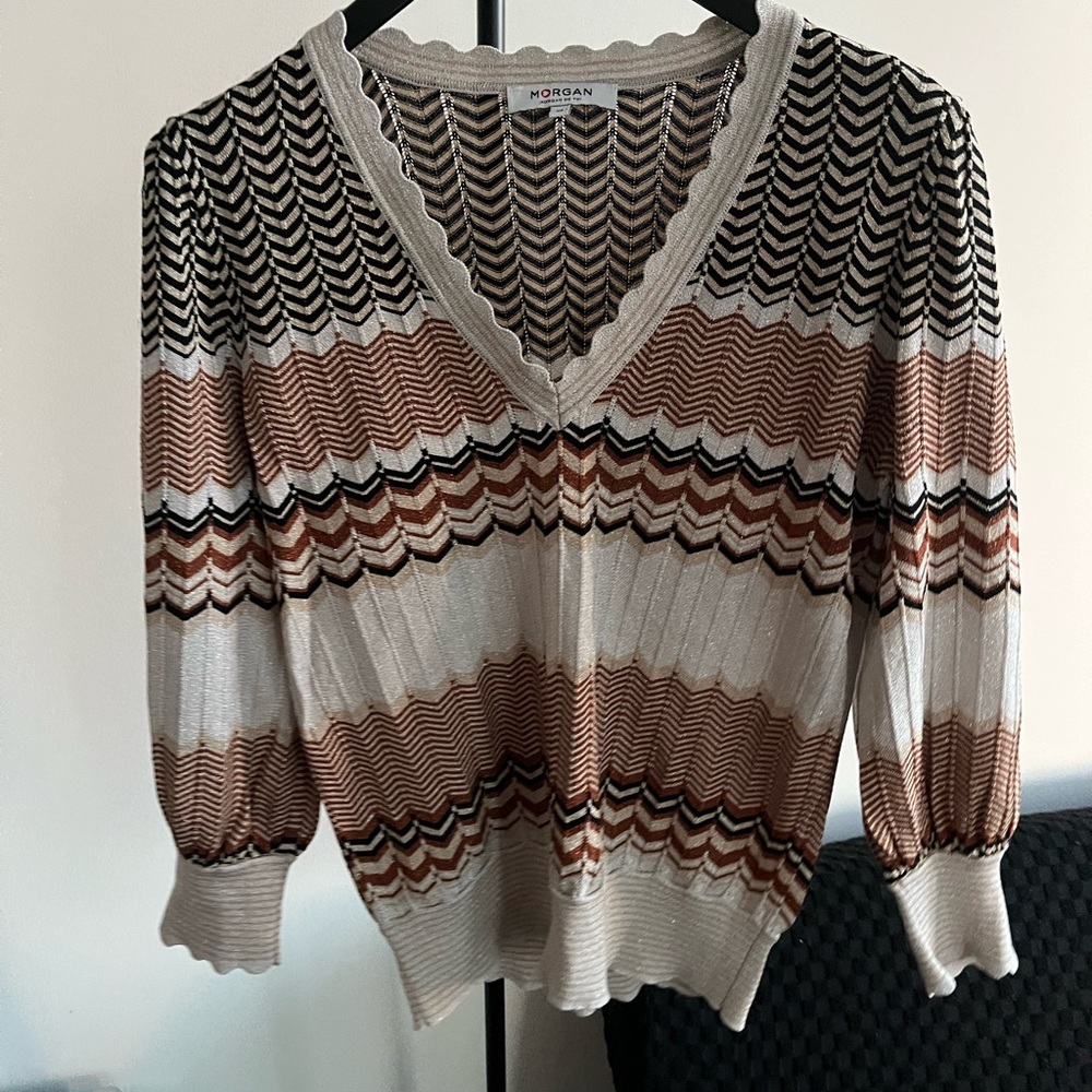 Morgan Signature Knit - Brown and Cream